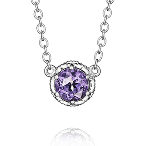 Tacori Petite Crescent Crown Amethyst Stud Fashion Pendant