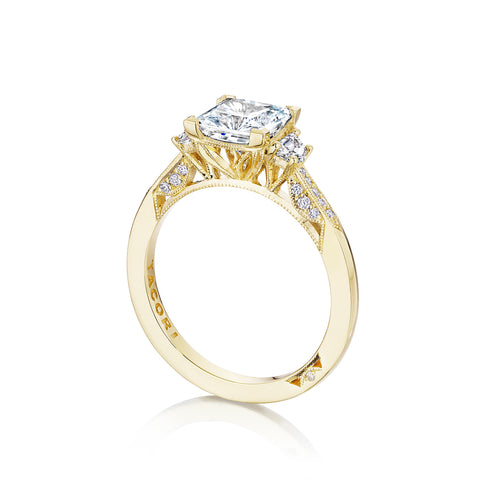 Tacori 18k Yellow Gold Simply Tacori Princess Diamond Engagement Ring Setting   (0.34 CTW)