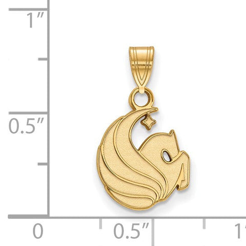 Sterling Silver Gold-plated LogoArt University of Central Florida Pegasus Small Pendant