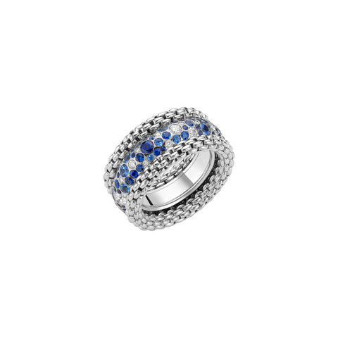 Fope Diamond & Sapphire Bubble Ring 0.71 CT - 140mm