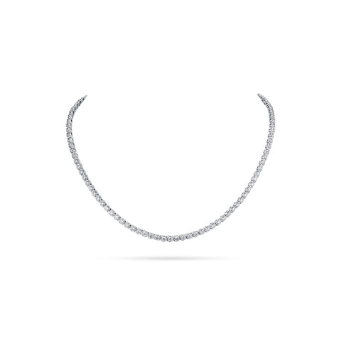 A Link Abbracci 8.45 18K White Gold 4 Prong Diamond Riviera Necklace