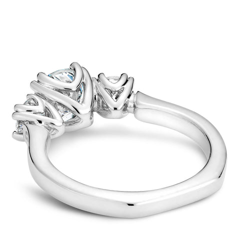 Noam Carver White Gold 3-Stone Diamond Engagement Ring Setting (0.66 CTW)
