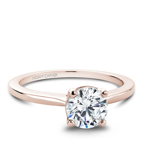 Noam Carver Rose Gold Solitaire Engagement Ring Setting