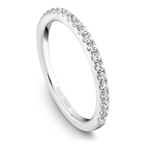 Noam Carver White Gold Diamond Engagement Ring Setting with Pear Center Stone and Halo (0.45 CTW)