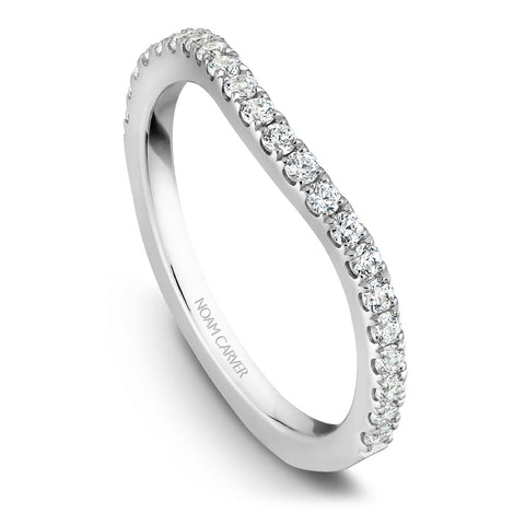 Noam Carver White Gold Split Shank Diamond Engagement Ring Setting with Princess Cut (0.28 CTW)