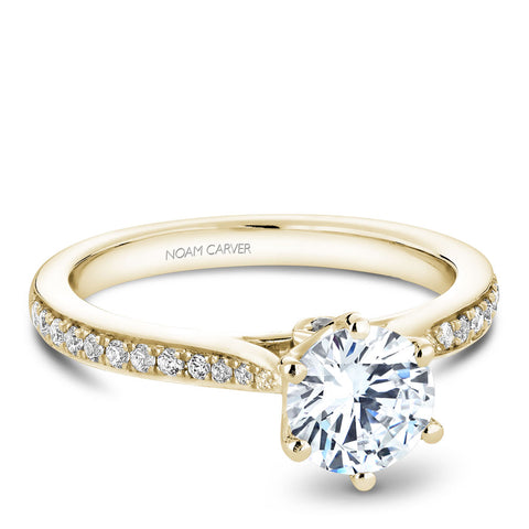 Noam Carver Yellow Gold 6-Prong Diamond Engagement Ring Setting (0.20 CTW)