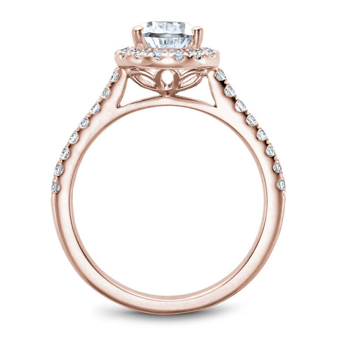 Noam Carver Rose Gold Diamond Engagement Ring Setting with Pear Center Stone and Halo (0.39 CTW)