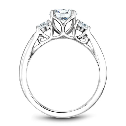 Noam Carver White Gold 3-Stone Diamond Engagement Ring Setting (0.79 CTW)