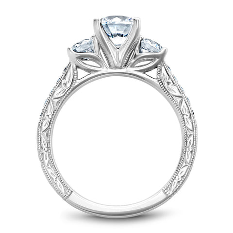 Noam Carver White Gold 3-Stone Diamond Engagement Ring Setting (0.66 CTW)