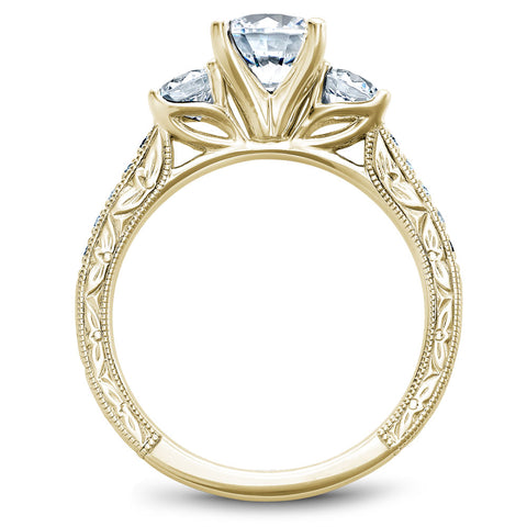 Noam Carver Yellow Gold 3-Stone Diamond Engagement Ring Setting (0.66 CTW)