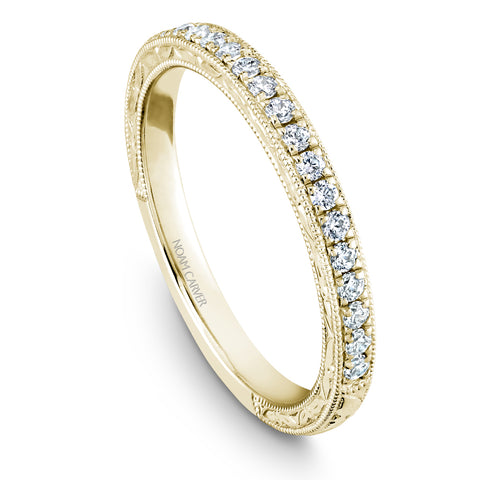Noam Carver Yellow Gold 3-Stone Diamond Engagement Ring Setting (0.66 CTW)
