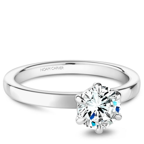 Noam Carver White Gold 6-Prong Solitaire Engagement Ring Setting