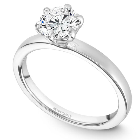 Noam Carver White Gold 6-Prong Solitaire Engagement Ring Setting