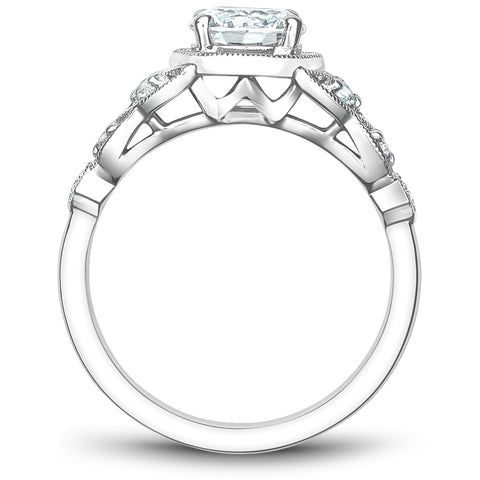 Noam Carver White Gold Milgrain Bezel Vintage Diamond Engagement Ring Setting (0.15 CTW)