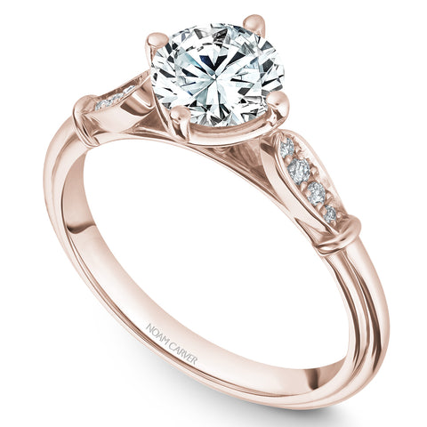Noam Carver Rose Gold Vintage Diamond Engagement Ring Setting (0.06 CTW)