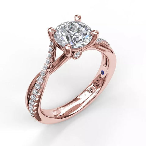 FANA Alternating Diamond Twist Engagement Ring