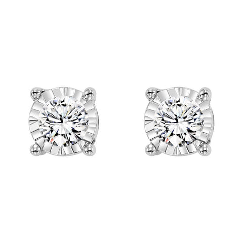 .33 CTW Diamond Studs Illusion Set in 14K White Gold- Tru Reflection