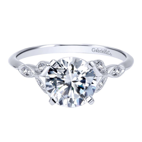 Gabriel Bridal Collection White Gold Straight Engagement Ring (0.08 ctw)