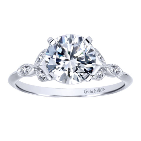 Gabriel Bridal Collection White Gold Straight Engagement Ring (0.08 ctw)