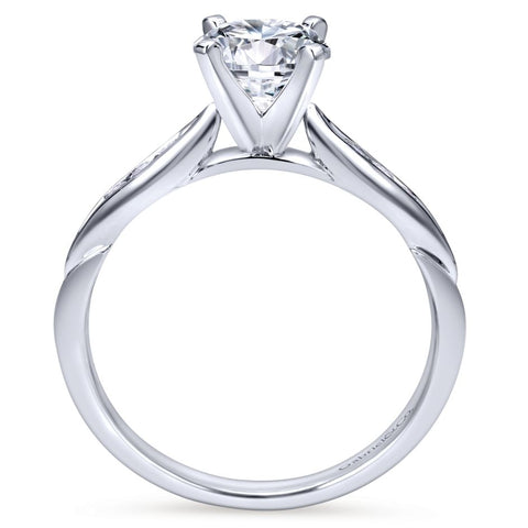 Gabriel Bridal Collection White Gold Straight Engagement Ring (0.1 ctw)