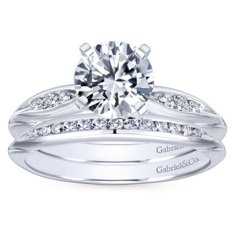 Gabriel Bridal Collection White Gold Straight Engagement Ring (0.1 ctw)