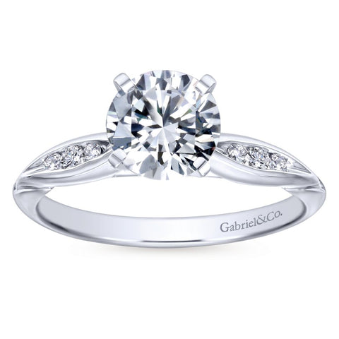 Gabriel Bridal Collection White Gold Straight Engagement Ring (0.1 ctw)