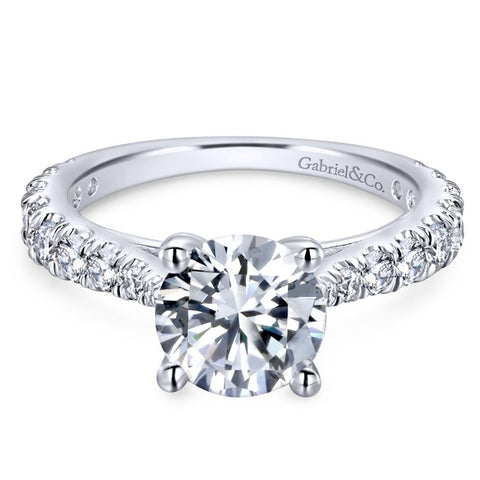 Gabriel Bridal Collection White Gold Diamond Diamond Accent Straight Engagement Ring (0.81 ctw)