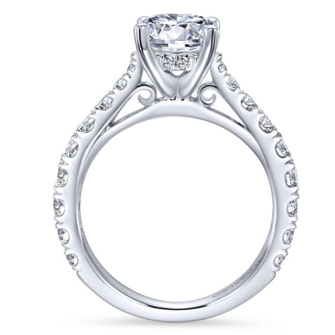 Gabriel Bridal Collection White Gold Diamond Diamond Accent Straight Engagement Ring (0.81 ctw)