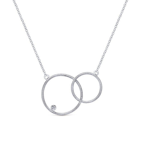 Gabriel & Co. Scalloped Sterling Silver Necklace (0.02 CTW)