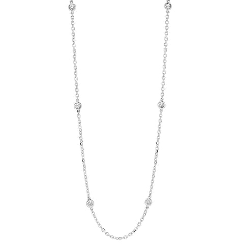 14K Gold Diamonds By The Yard Bezel Diamond Necklace (0.25, 0.50, 0.75, 1.00, 1.50 or 2.00CTW)