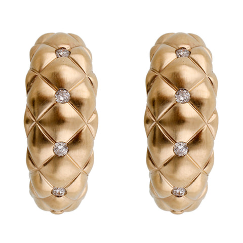 14K Yellow Gold Diamond Huggie Hoop Earrings (0.13CTW)