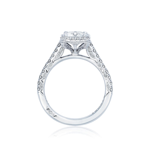 Tacori 18k White Gold Petite Crescent  Engagement Ring Setting (0.55 CTW)