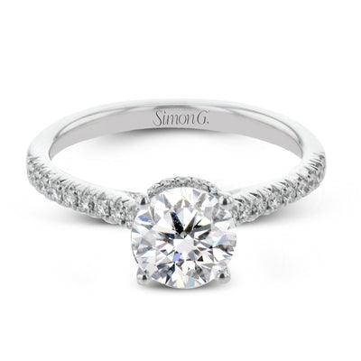 Simon G. Round Cut Hidden Halo Engagement Ring Setting (0.29CTW)