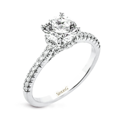 Simon G. Round Cut Hidden Halo Engagement Ring Setting (0.29CTW)