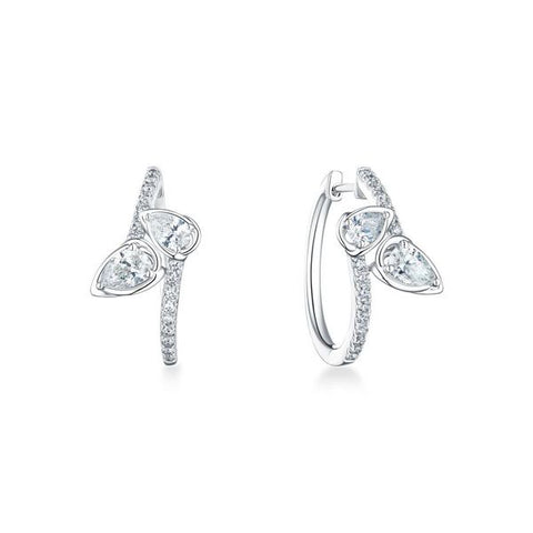1.38 CTW Diamond Hoops in 18K