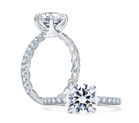 A.JAFFE Classics Round Diamond Engagement Ring Setting (0.33 ctw)