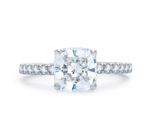 A.JAFFE Art Deco Cushion Diamond Engagement Ring Setting (0.48 ctw)