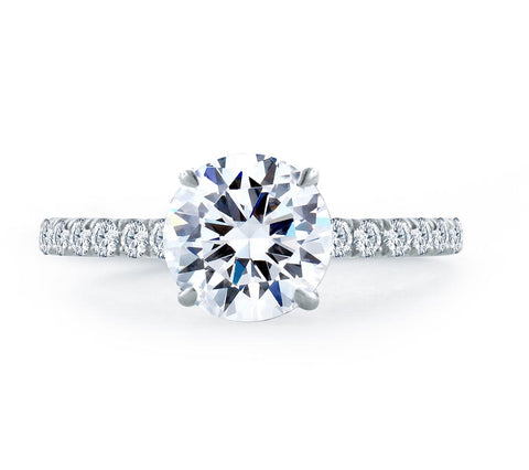 A.JAFFE Classics Round Diamond Engagement Ring Setting (0.43 ctw)
