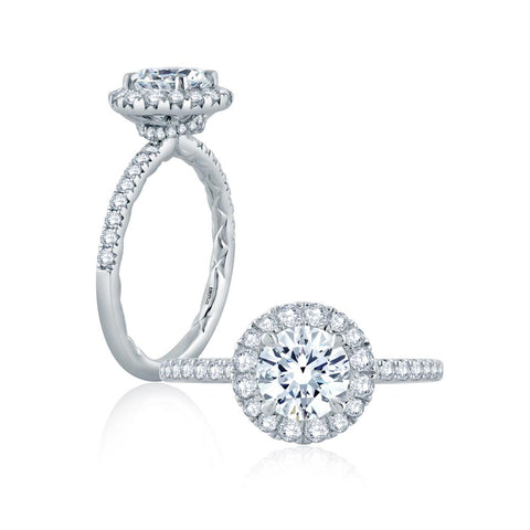 A.JAFFE Classics Round Diamond Engagement Ring Setting (0.52 ctw)