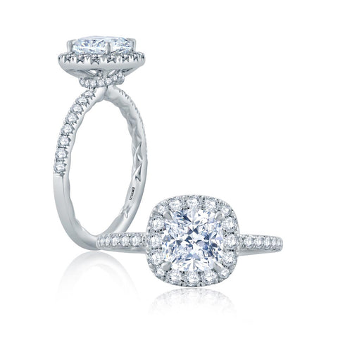 A.JAFFE Classics Cushion Diamond Engagement Ring Setting (0.56 ctw)