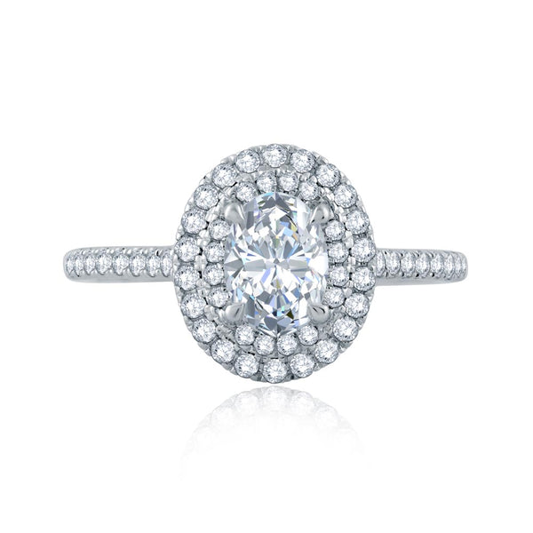 A.JAFFE Classics Oval Diamond Engagement Ring Setting (0.46 ctw)