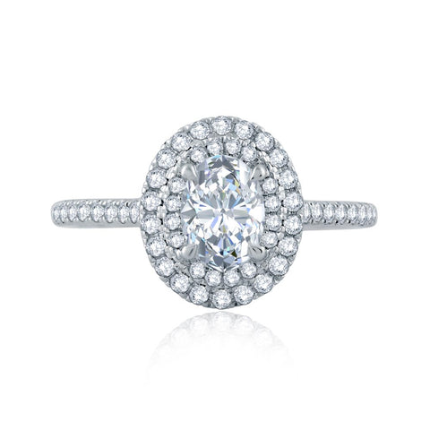 A.JAFFE Classics Oval Diamond Engagement Ring Setting (0.46 ctw)