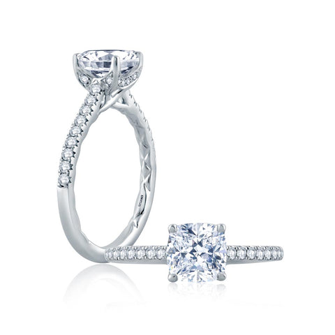 A.JAFFE Classics Cushion Diamond Engagement Ring Setting (0.27 ctw)