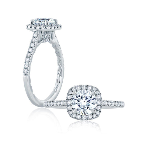 A.JAFFE Seasons of Love Round Diamond Engagement Ring Setting (0.42 ctw)