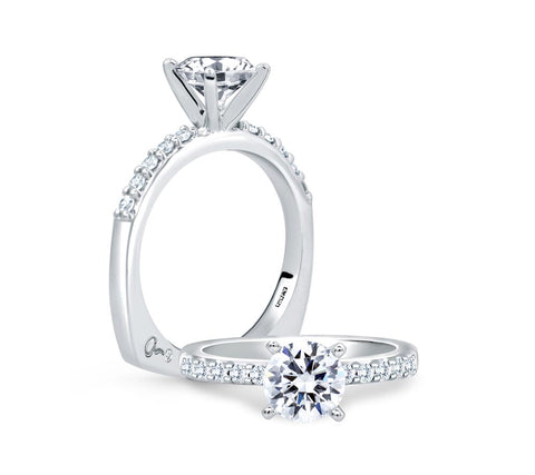 A.JAFFE Classics Round Diamond Engagement Ring Setting (0.20 ctw)