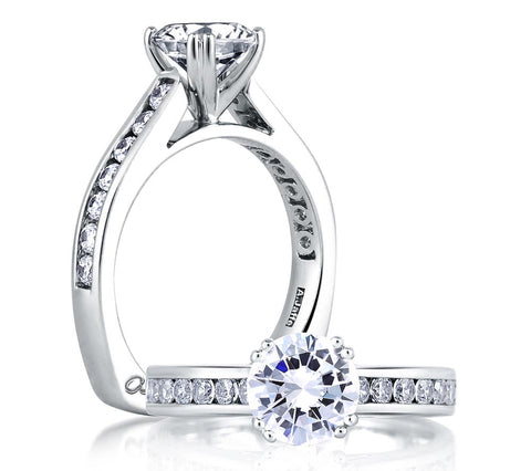 A.JAFFE Classics Round Diamond Engagement Ring Setting (0.49 ctw)