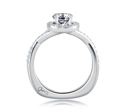A.JAFFE Art Deco Round Diamond Engagement Ring Setting (0.34 ctw)
