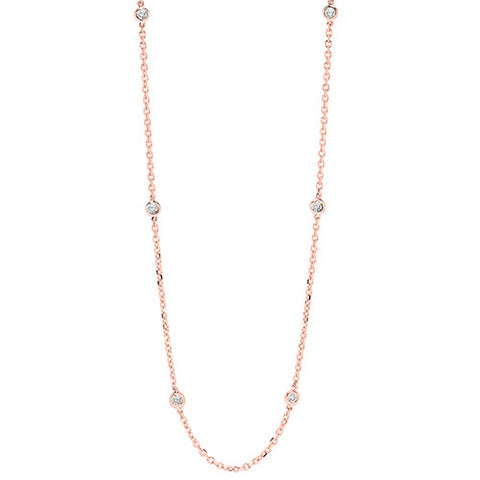 14K Gold Diamonds By The Yard Bezel Diamond Necklace (0.25, 0.50, 0.75, 1.00, 1.50 or 2.00CTW)