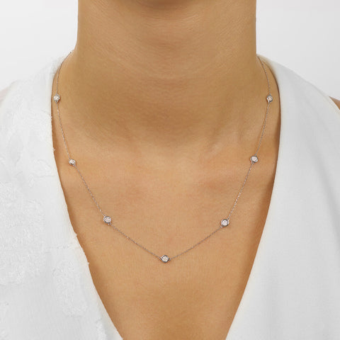 14K Gold Diamonds By The Yard Bezel Diamond Necklace (0.25, 0.50, 0.75, 1.00, 1.50 or 2.00CTW)