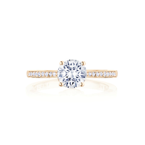 Tacori 14k Rose Gold Coastal Crescent Collection Classic Engagement Ring Setting 0.14CTW